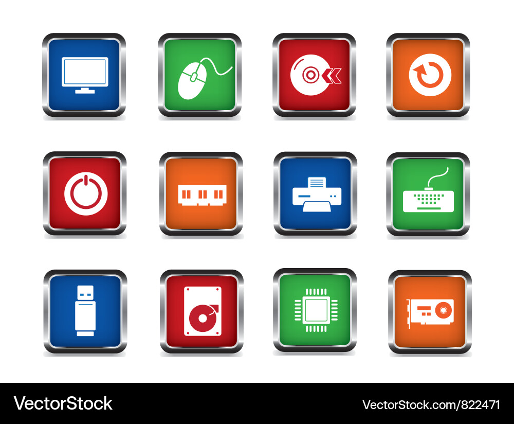 Web computer icon set Vector Image