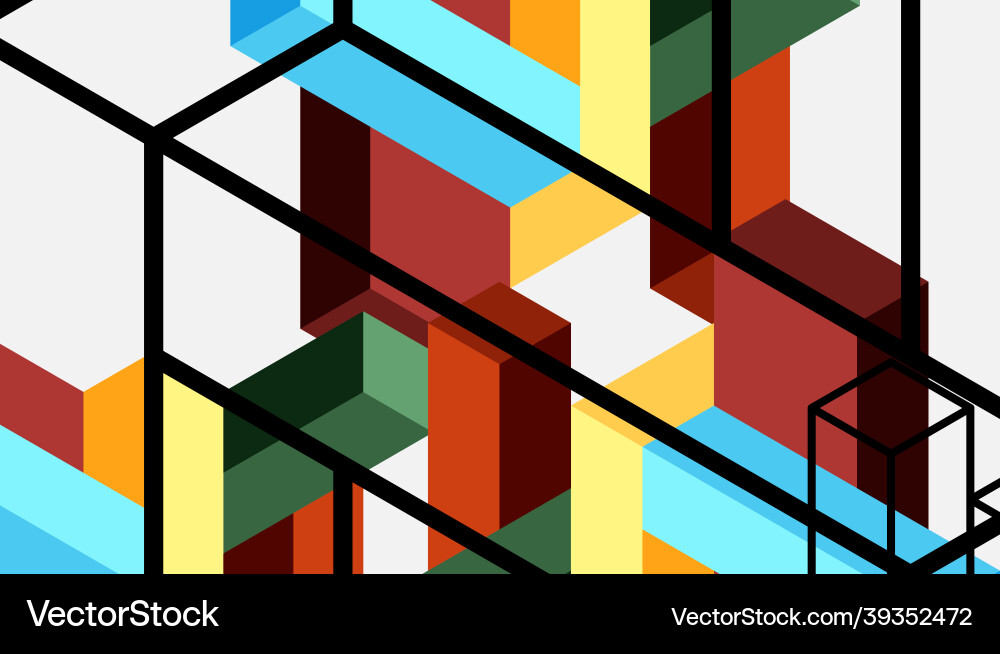 Abstract background 3d cubes cubic elements Abstract background 3d cubes cubic elements vector image