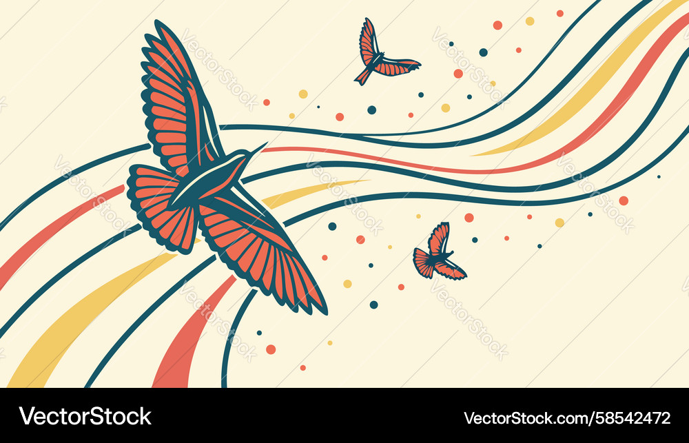 Abstract Bird Flight - Dynamic Motion Vector Image