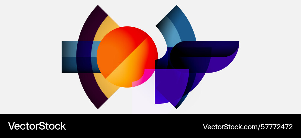 Abstract colorful shapes overlap creating dynamic Vector Image