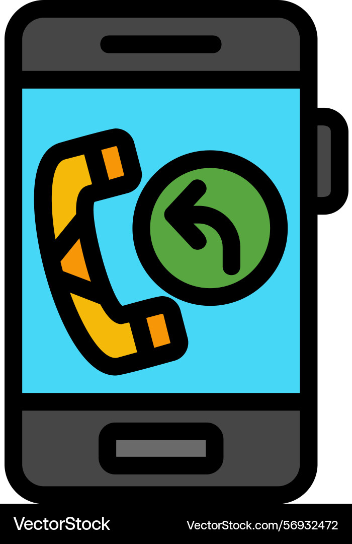 Callback request line filled style icon design vector image