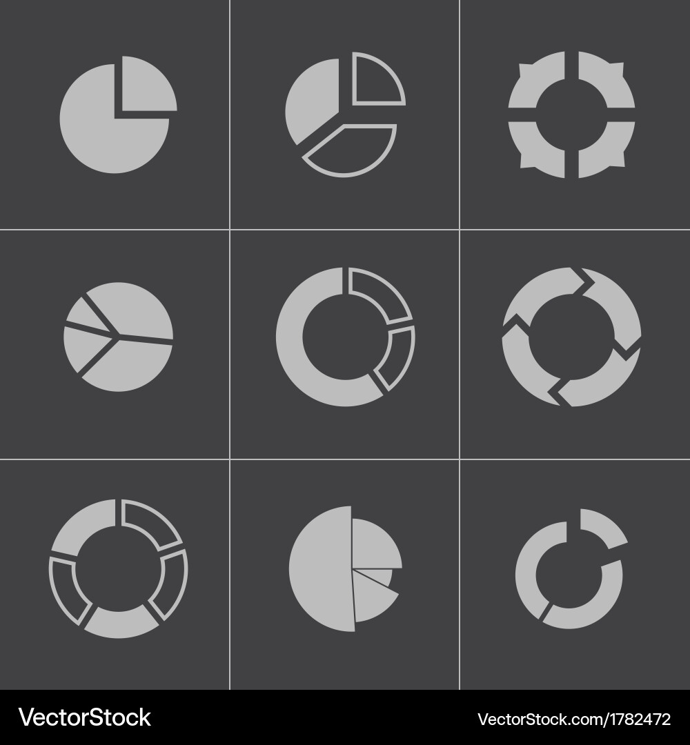 Circular Data Analysis Icons vector image