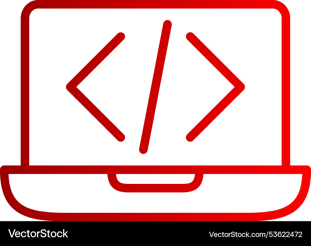 Coding line gradient icon Vector Image