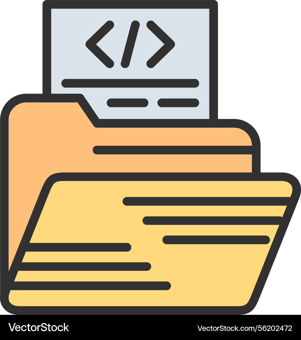 Coding outline filled icon vector image
