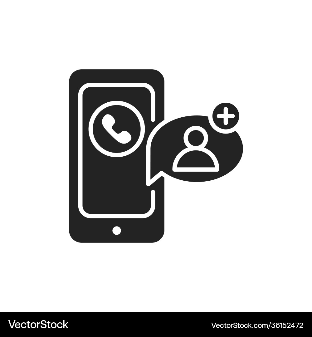 Compiling a contact database glyph black icon Compiling a contact database glyph black icon vector image