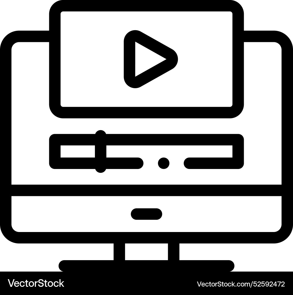 Computer icon thin linear style design isolated Computer icon thin linear style design isolated vector image