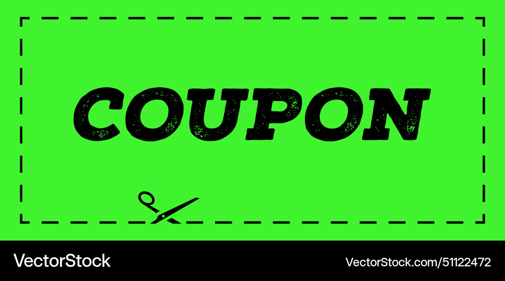 Coupon flat style black line color Royalty Free Vector Image