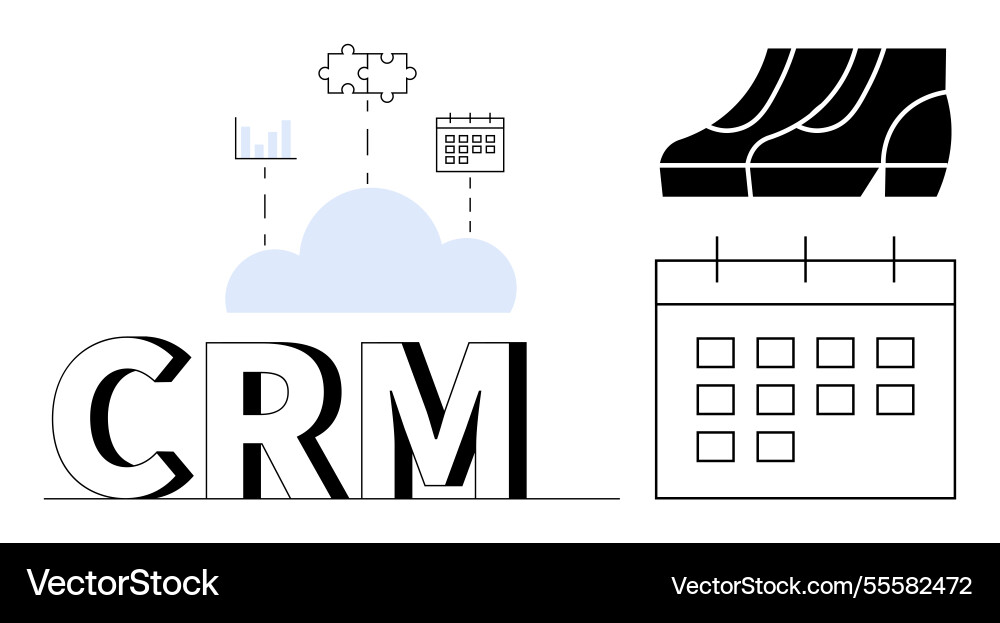 Crm system integration with cloud solutions Crm system integration with cloud solutions vector image