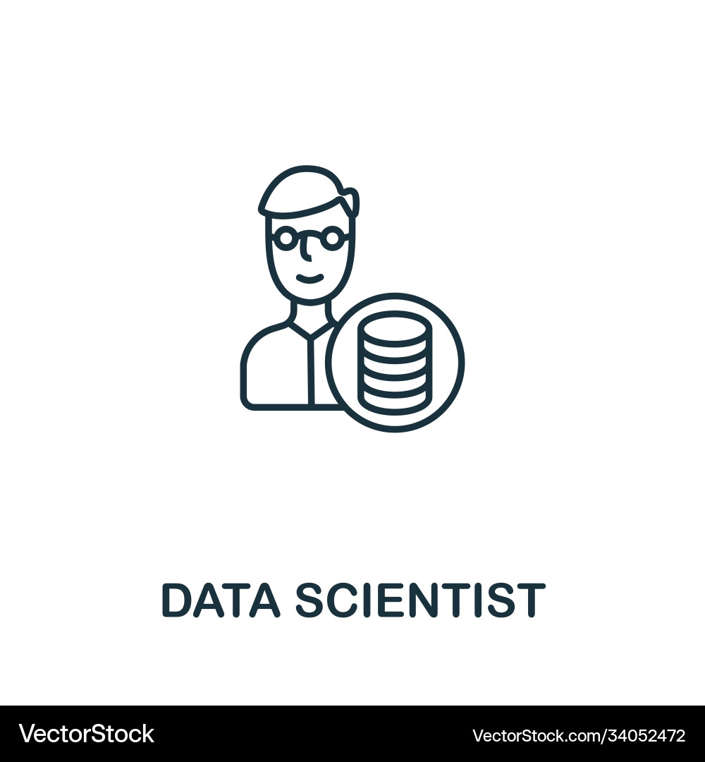Data scientist icon from artificial intelligence vector image