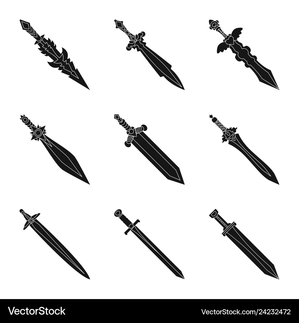 Design of sharp and blade sign set Design of sharp and blade sign set Vector Image