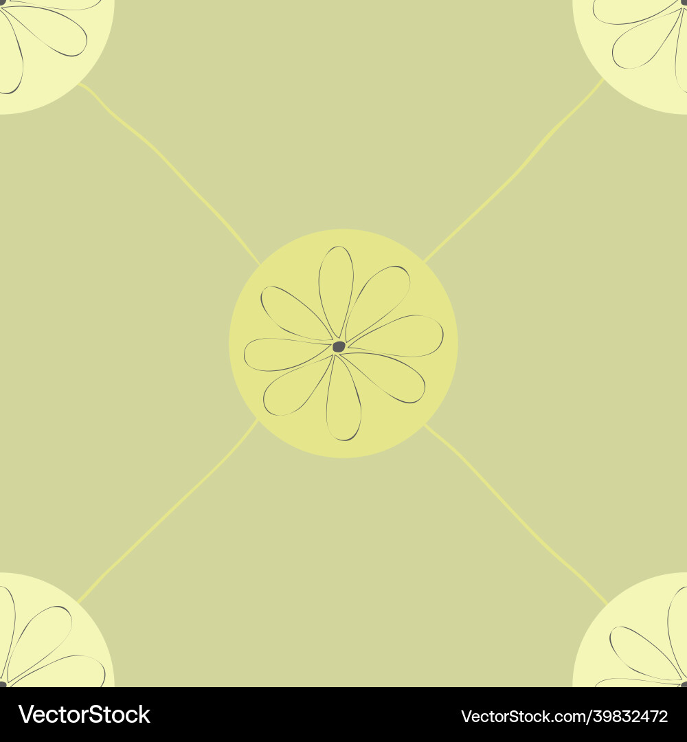 Diagonal lattice with a flower in the middle Vector Image