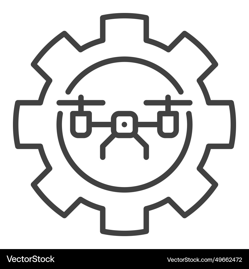 Drone inside cog wheel quadcopter configuration Vector Image