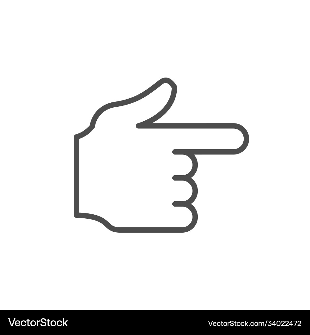 Hand pointer line outline icon vector image