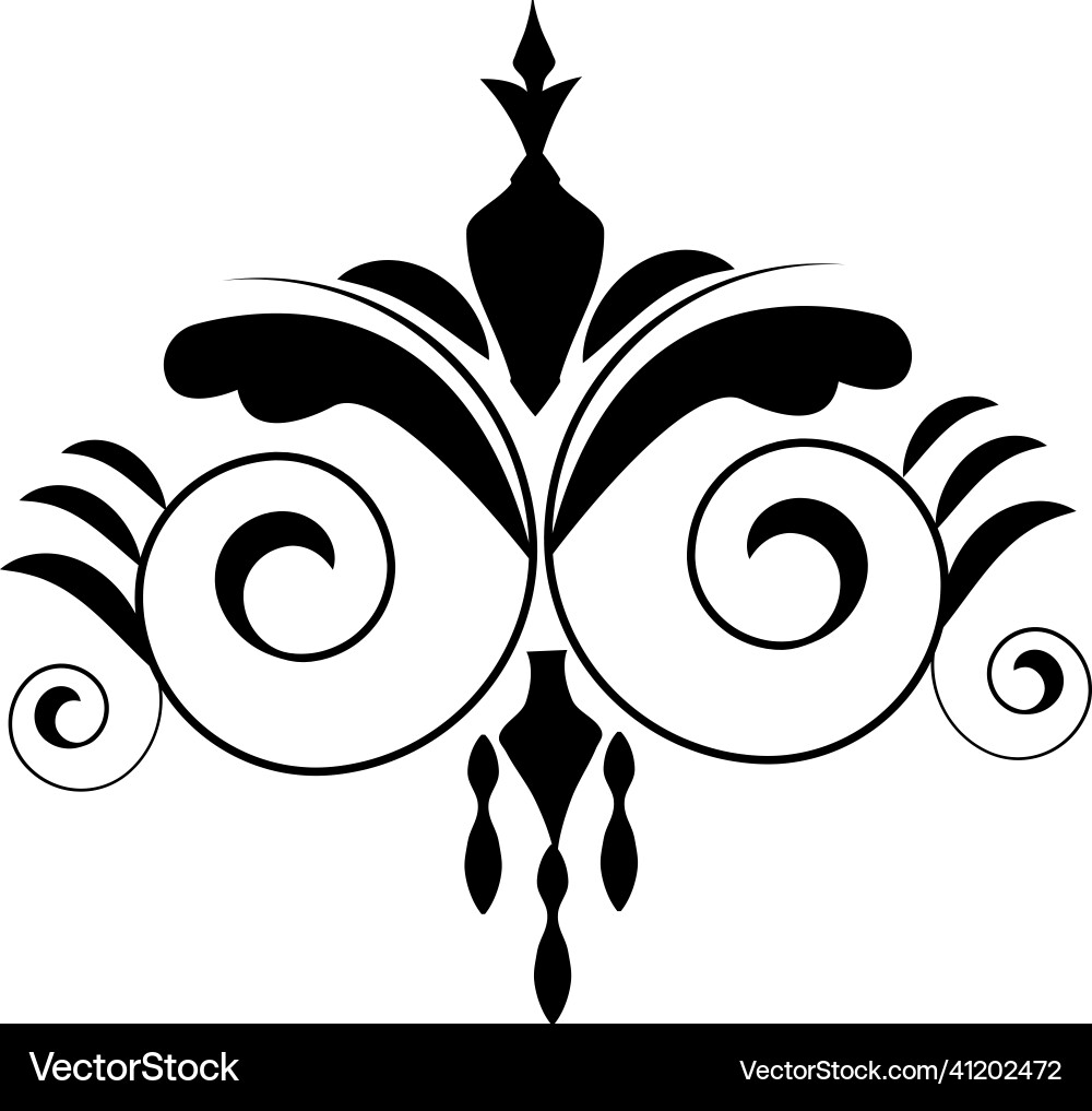 Isolated scroll floral design element Isolated scroll floral design element Vector Image