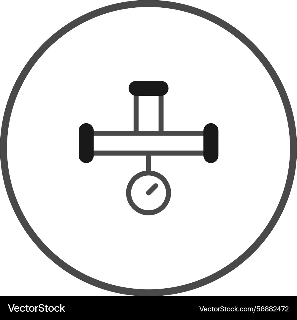 Minimalist of a pipe system with gauge inside vector image