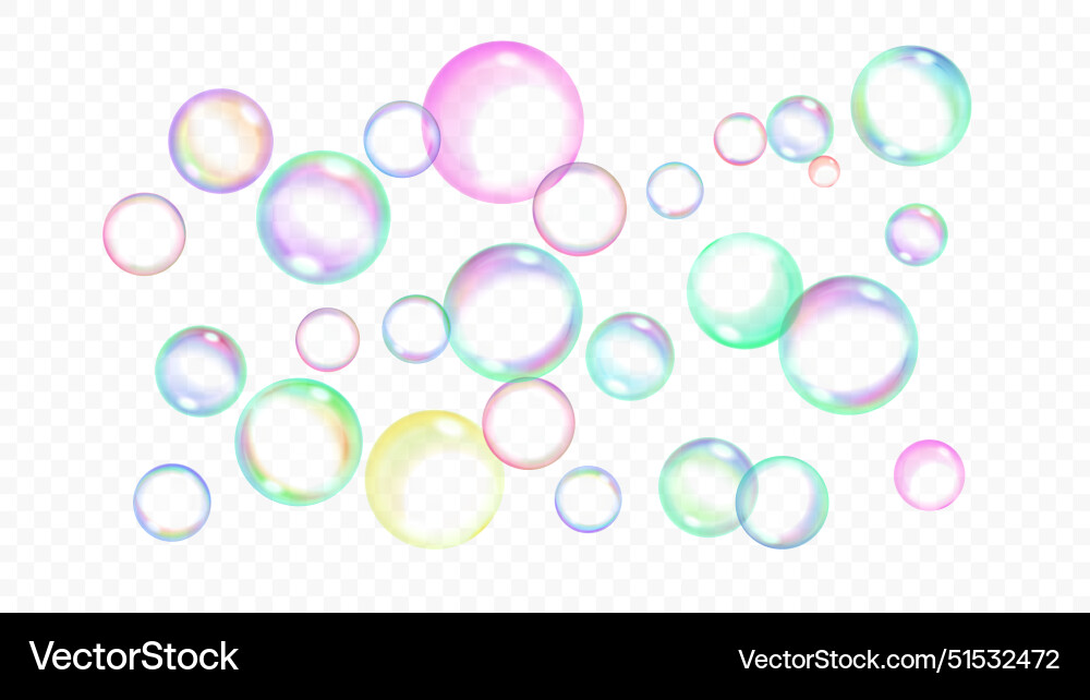 Rainbow soap bubbles Royalty Free Vector Image
