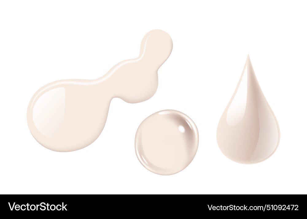 Realistic Cream Drops & Blobs vector image
