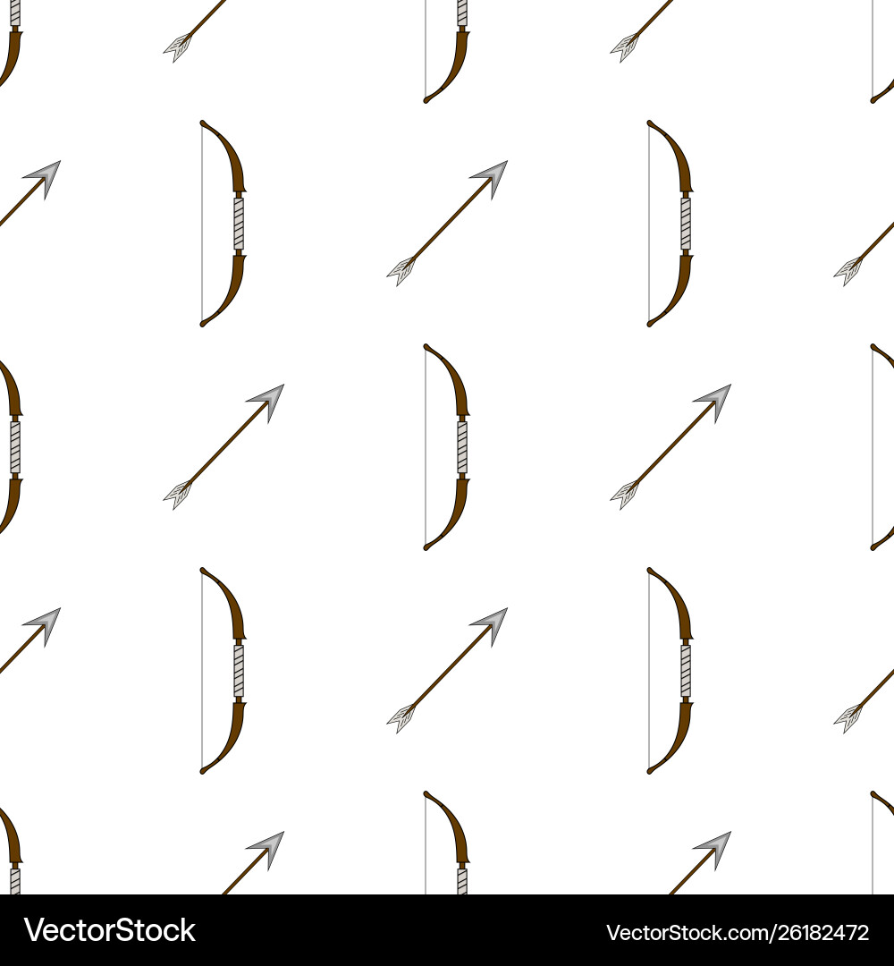 Seamless pattern with bow weapon and arrows Seamless pattern with bow weapon and arrows vector image
