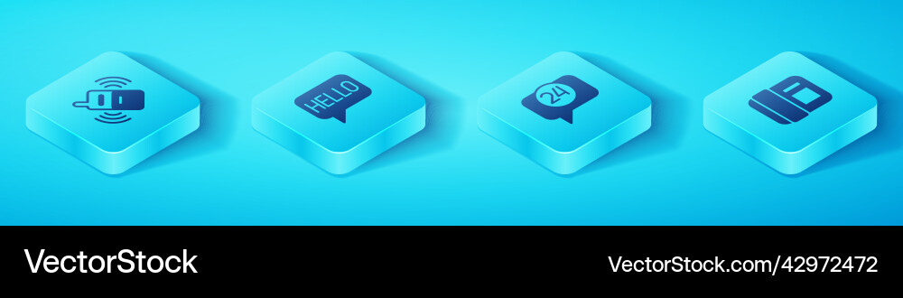 Set isometric mobile phone hello in different Set isometric mobile phone hello in different Vector Image