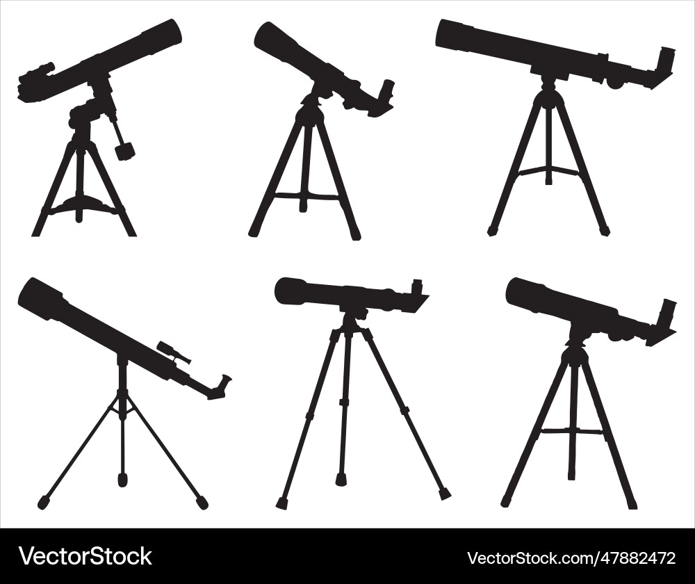 Telescope silhouette Telescope silhouette Vector Image