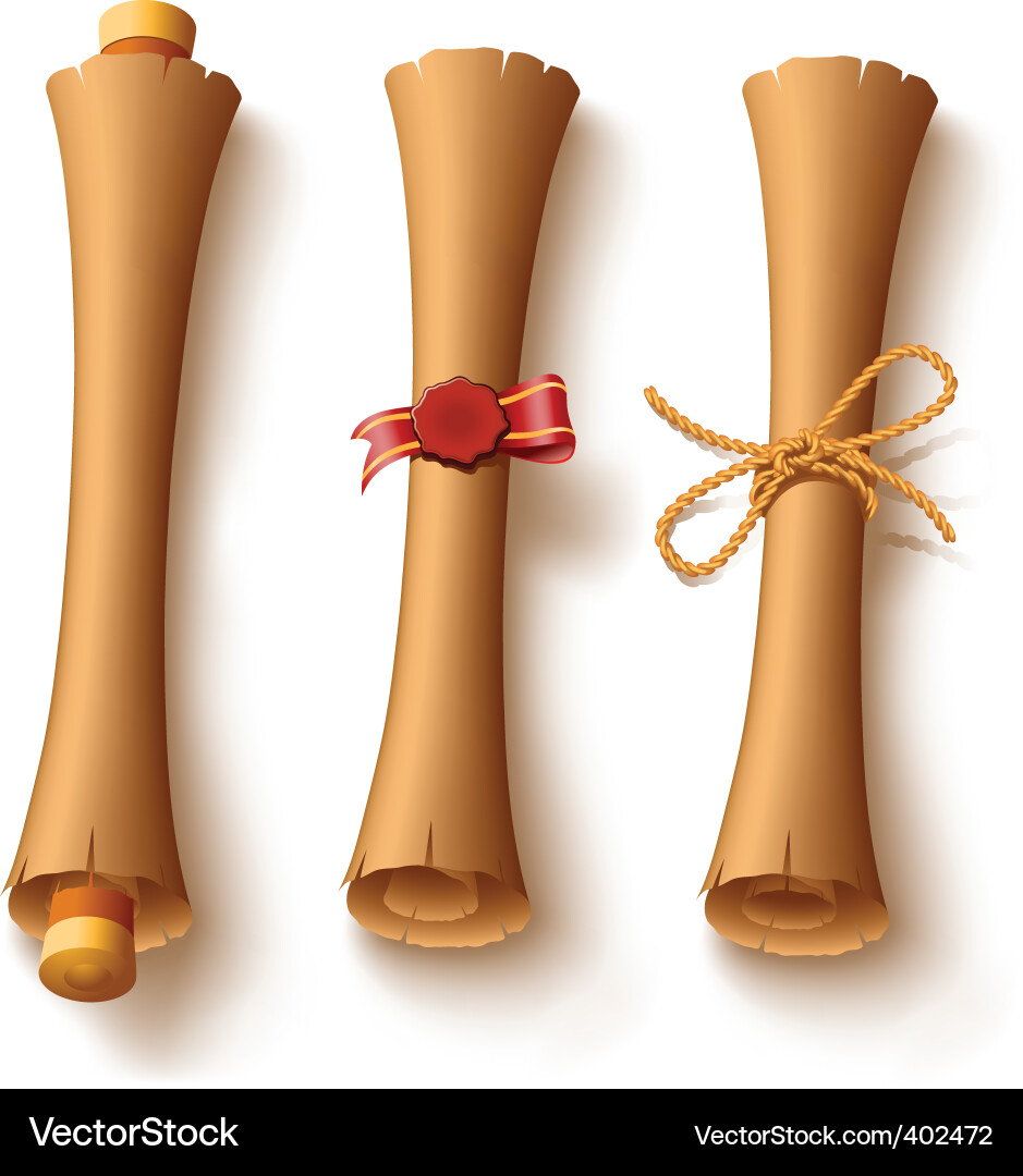 Three Twisted Scrolls Vector Image