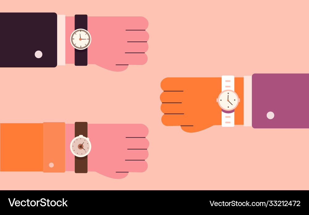 Time check at remote work checking Time check at remote work checking vector image