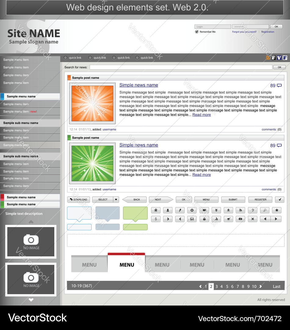 Web design elements set Vector Image