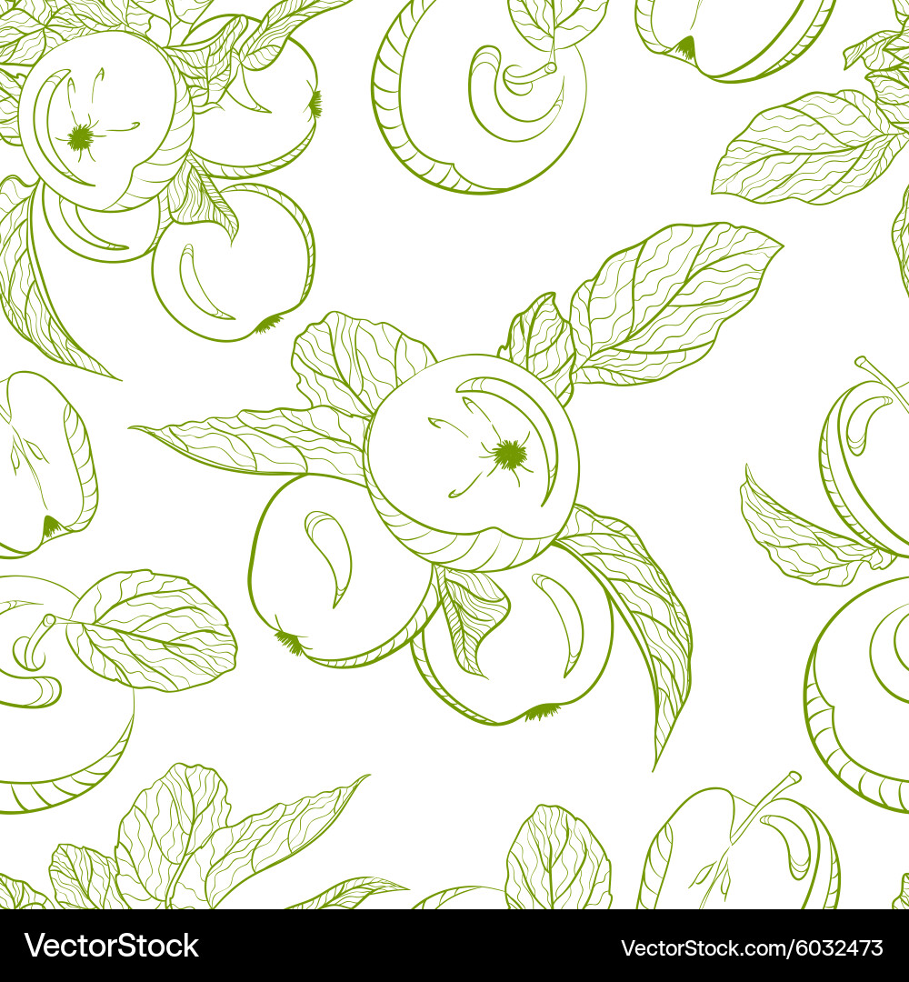 Apple Branch Pattern vector image