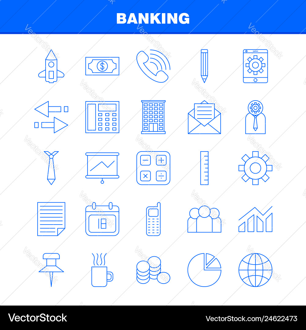 Banking line icon for web print and mobile uxui Banking line icon for web print and mobile uxui vector image