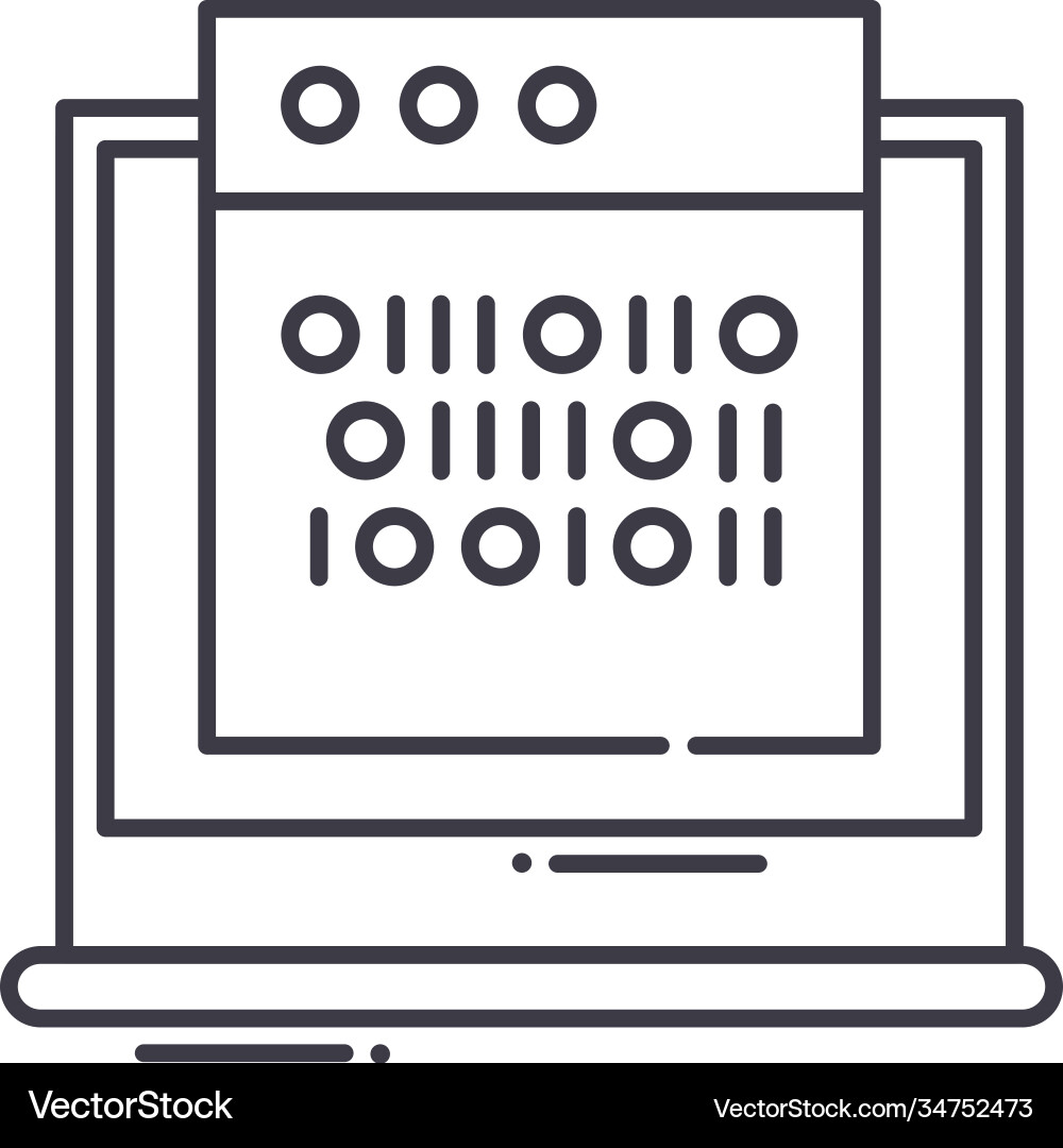 Binärcode-Symbol linear isoliert Binärcode-Symbol linear isoliert vektorbild