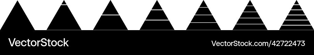 Black pyramid with stripes chart set Black pyramid with stripes chart set vector image