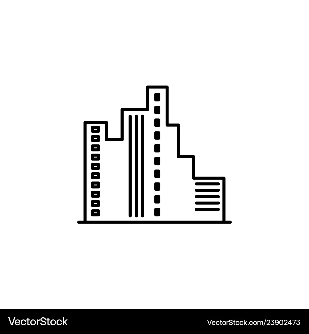 Building outline icon element of architecture Vector Image