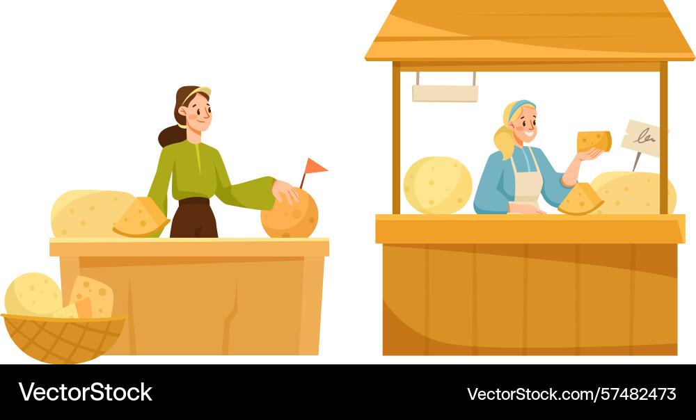 Charming market scene with a delightful array Charming market scene with a delightful array vector image
