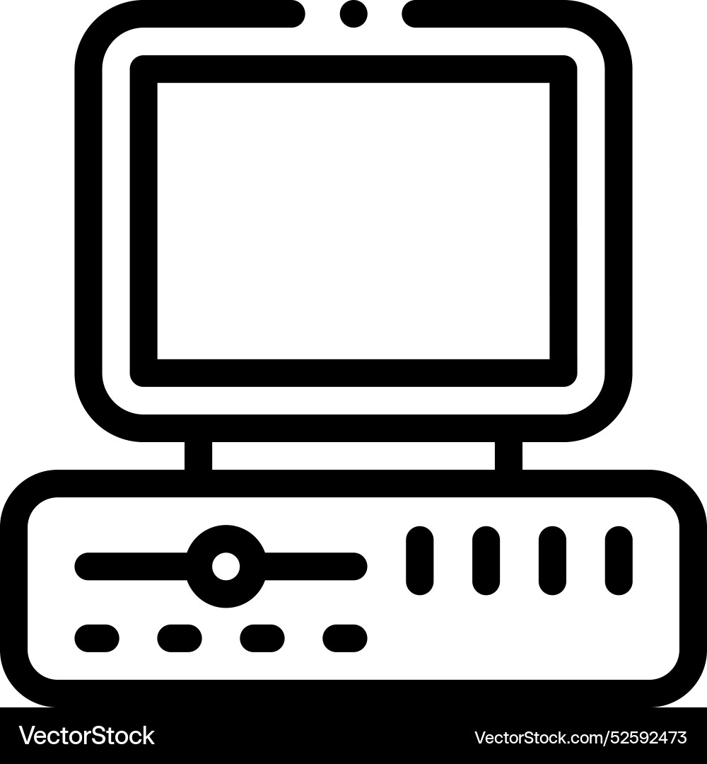 Computer icon thin linear style design isolated Computer icon thin linear style design isolated vector image