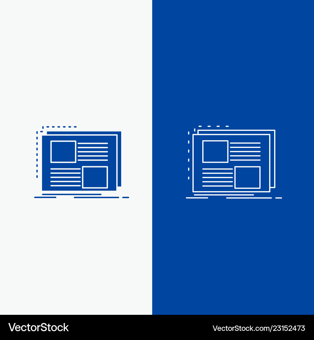 Content design frame page text line and glyph web Content design frame page text line and glyph web vector image