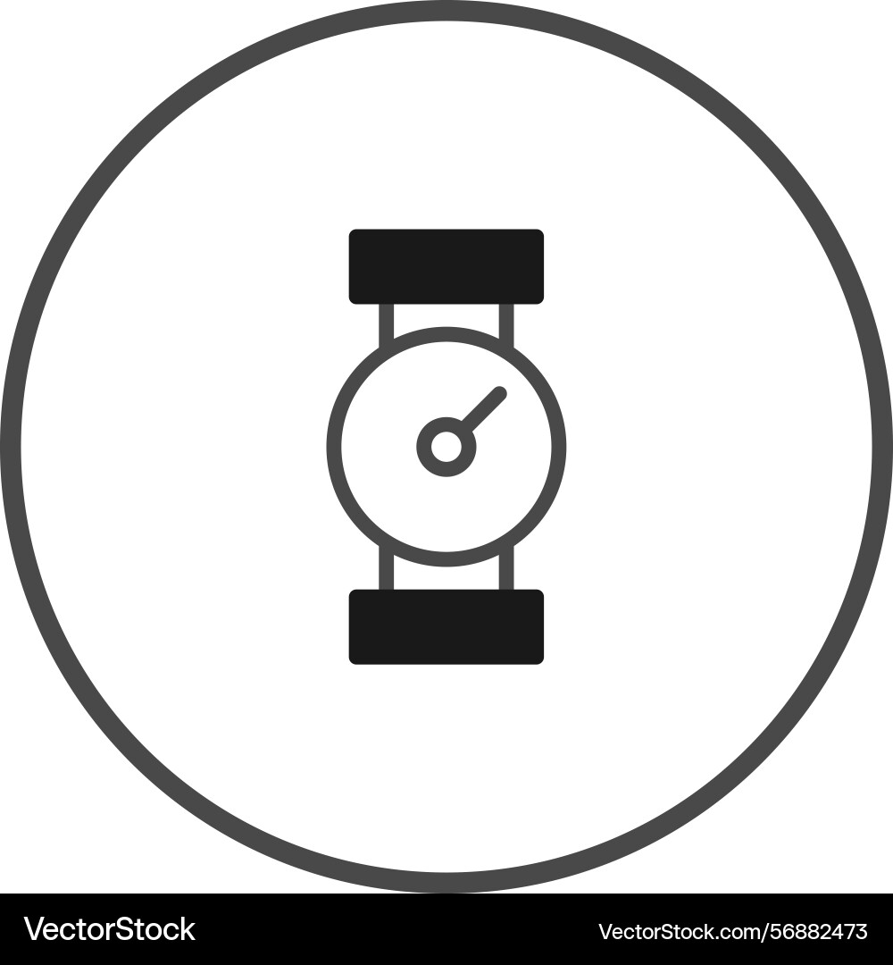 Elegant timepiece icon within a circular frame Elegant timepiece icon within a circular frame Vector Image