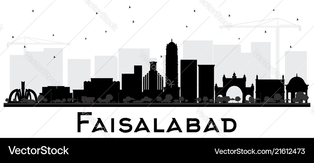 Faisalabad pakistan Stadt Skyline Silhouette Faisalabad pakistan Stadt Skyline Silhouette vektorbild