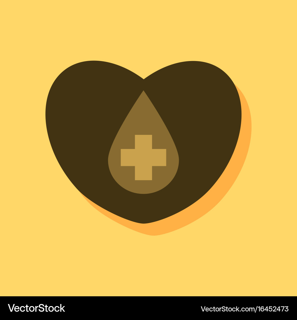 Flat icon design collection heart with a cross Vector Image