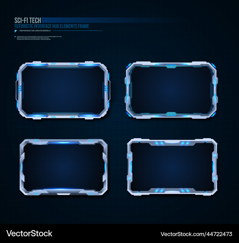 Futuristic frame hud element interface design Vector Image