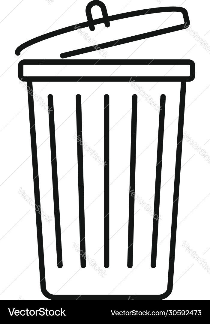 Garbage bin icon outline style Garbage bin icon outline style vector image