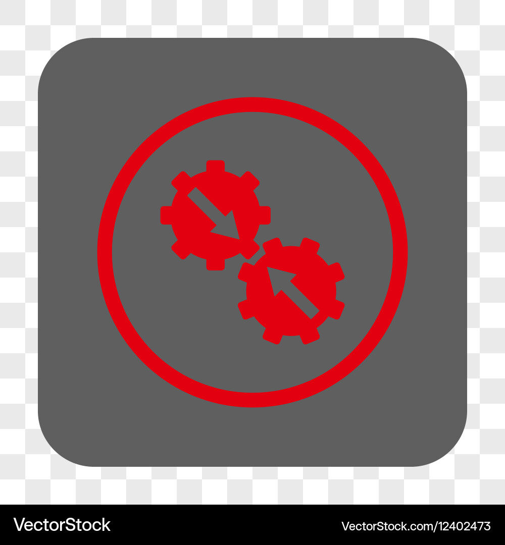 Gear integration rounded square button Vector Image