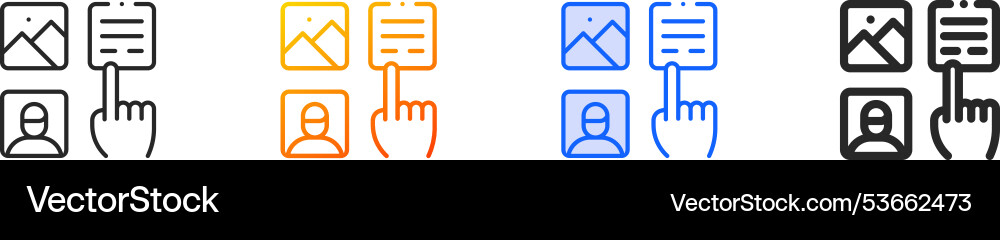 Interactivity iconthin linear gradient blue Interactivity iconthin linear gradient blue Vector Image