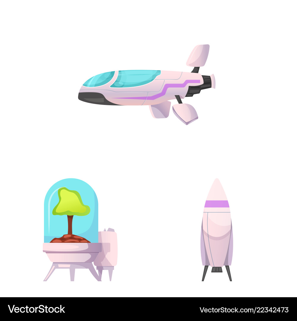 Isolated object of mars and space sign set Isolated object of mars and space sign set vector image