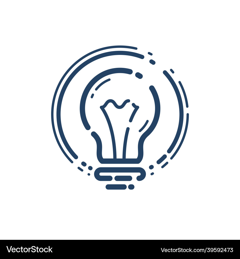 Light bulb idea simple linear icon science Vector Image