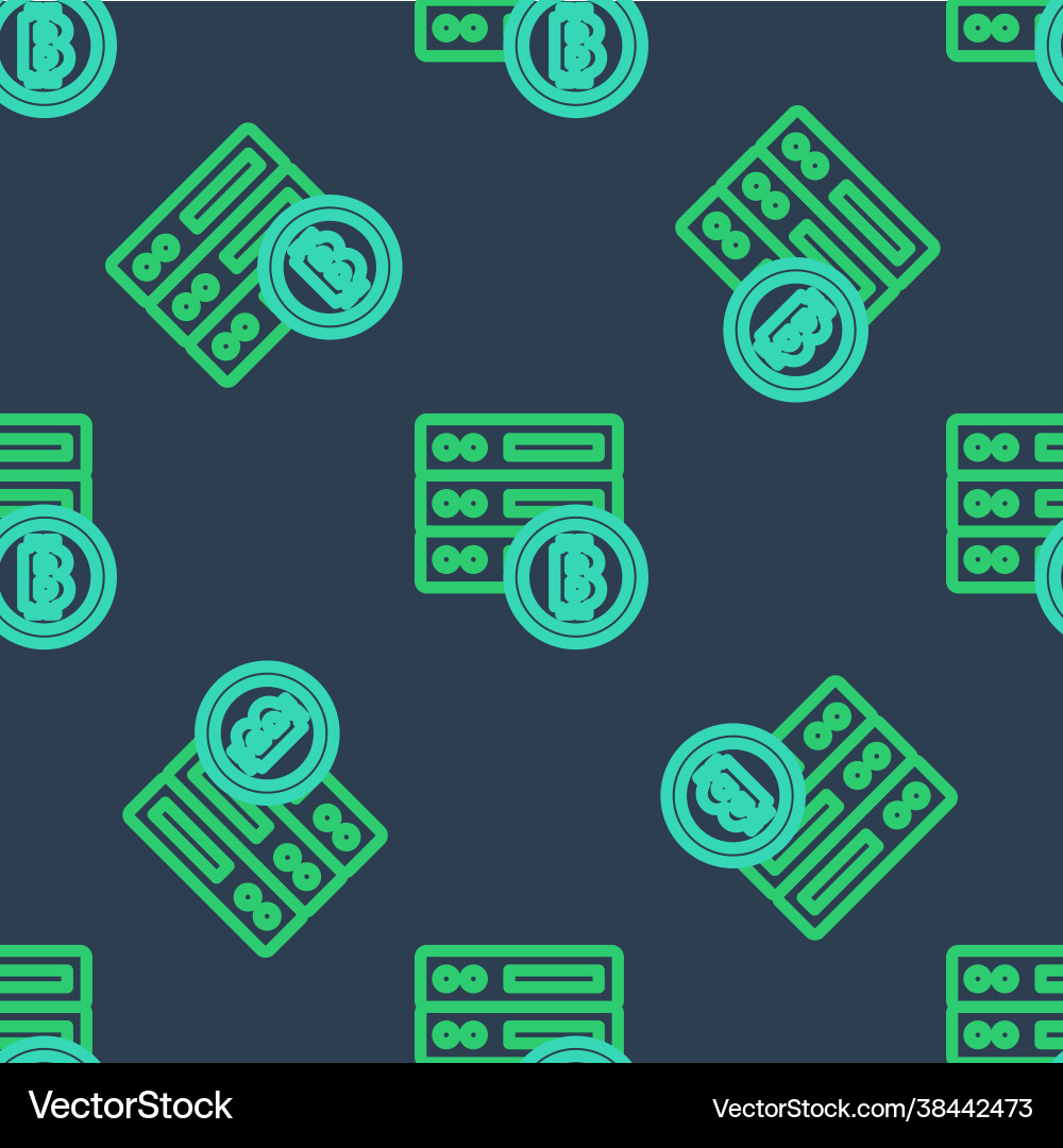 Line server bitcoin icon isolated seamless pattern Line server bitcoin icon isolated seamless pattern vector image