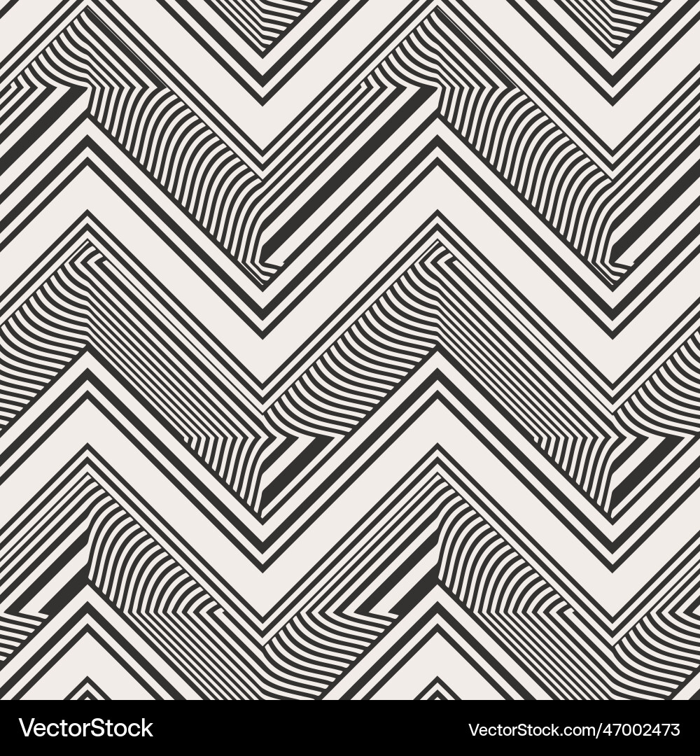 Monochrome moire effect textured zigzag pattern Monochrome moire effect textured zigzag pattern vector image