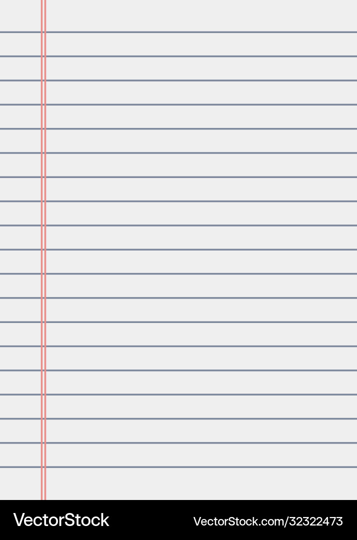 Notebook paper background lined Notebook paper background lined Vector Image