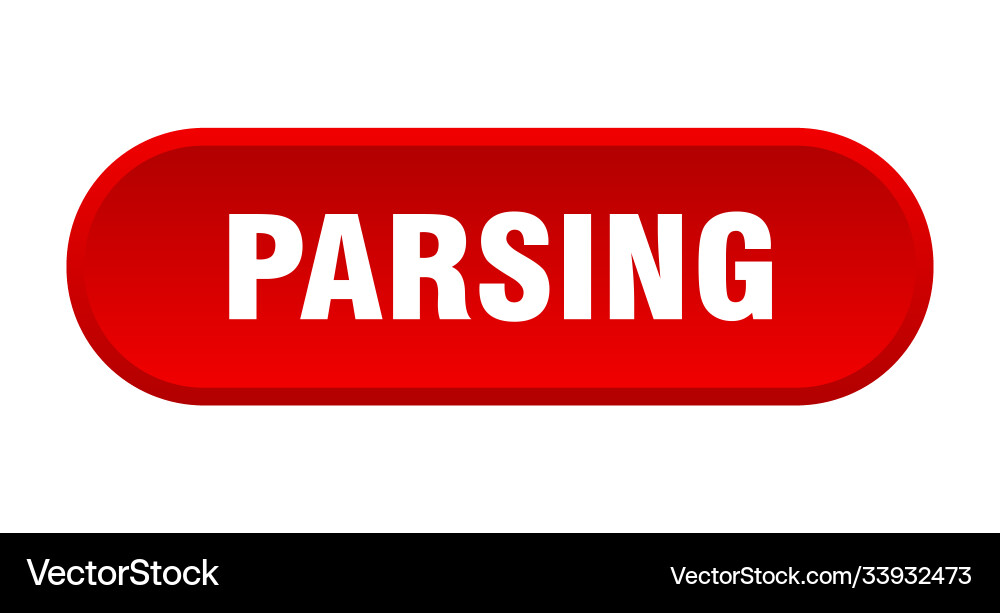 Parsing button rounded sign on white background vector image