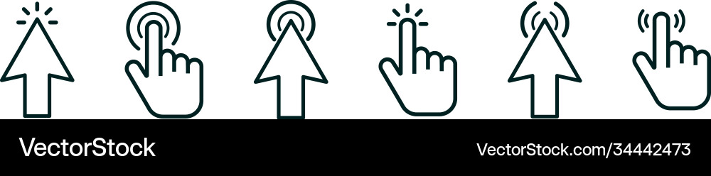 Pointer cursor computer mouse icon click vector image
