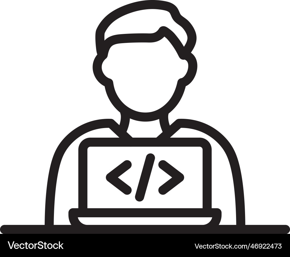Programmer icon image suitable for mobile Vector Image